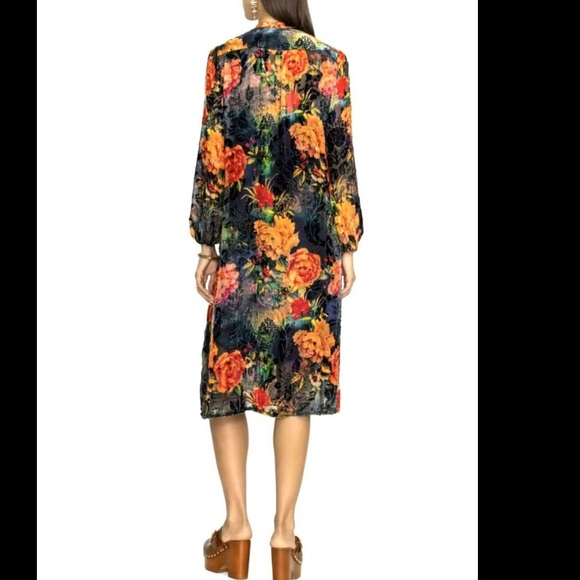 Johnny Was Renna Burnout Midi Floral Shift Dress Medium New - Picture 3 of 9